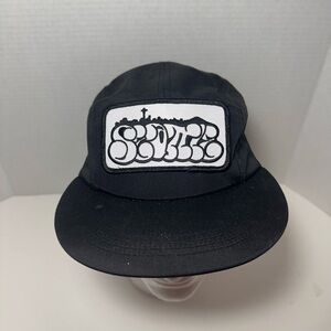 Black Snapback Hat with Graphic Patch